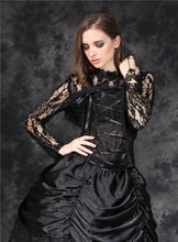 Load image into Gallery viewer, Gothic corset-look T-shirt with jacquard hollow out sexy lace TW101 - Gothlolibeauty