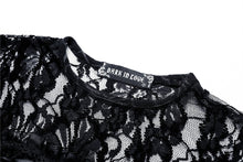 Load image into Gallery viewer, Gothic corset-look T-shirt with jacquard hollow out sexy lace TW101 - Gothlolibeauty