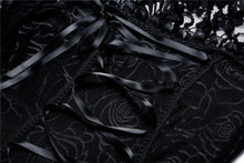 Load image into Gallery viewer, Gothic corset-look T-shirt with jacquard hollow out sexy lace TW101 - Gothlolibeauty