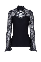 Load image into Gallery viewer, Gothic lace sleeve sexy T-shirt TW102 - Gothlolibeauty