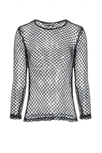 Punk sexy big grid T-shirt TW106 - Gothlolibeauty