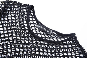 Punk sexy big grid T-shirt TW106 - Gothlolibeauty