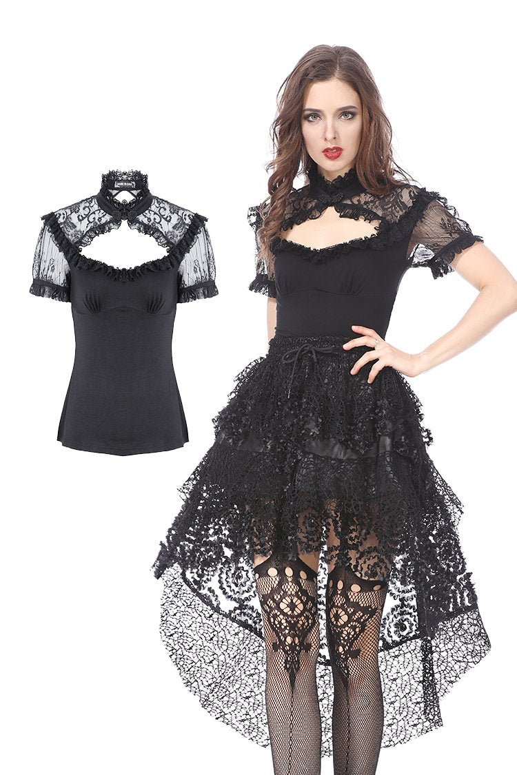 Gothic lace knitted T-shirt TW149 - Gothlolibeauty