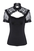 Load image into Gallery viewer, Gothic lace knitted T-shirt TW149 - Gothlolibeauty