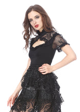 Load image into Gallery viewer, Gothic lace knitted T-shirt TW149 - Gothlolibeauty