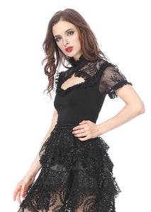 Gothic lace knitted T-shirt TW149 - Gothlolibeauty