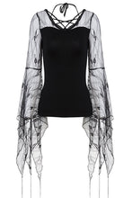 Load image into Gallery viewer, Gothic T-shirt with transparent flower big sleeves TW153 - Gothlolibeauty