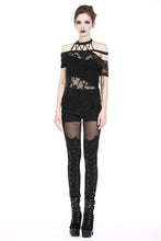 Load image into Gallery viewer, Punk messy net T-shirt with asymmetric rope desgin TW156 - Gothlolibeauty