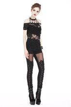 Load image into Gallery viewer, Punk messy net T-shirt with asymmetric rope desgin TW156 - Gothlolibeauty