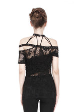 Load image into Gallery viewer, Punk messy net T-shirt with asymmetric rope desgin TW156 - Gothlolibeauty
