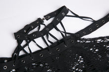 Load image into Gallery viewer, Punk messy net T-shirt with asymmetric rope desgin TW156 - Gothlolibeauty