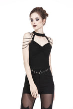Load image into Gallery viewer, Punk short sleeveless T-shirt with string shoulder and eyelet on waist TW164 - Gothlolibeauty
