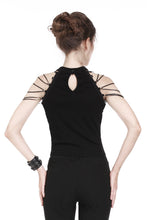 Load image into Gallery viewer, Punk short sleeveless T-shirt with string shoulder and eyelet on waist TW164 - Gothlolibeauty