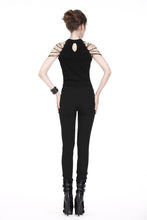 Load image into Gallery viewer, Punk short sleeveless T-shirt with string shoulder and eyelet on waist TW164 - Gothlolibeauty
