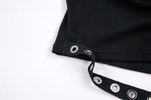 Load image into Gallery viewer, Punk short sleeveless T-shirt with string shoulder and eyelet on waist TW164 - Gothlolibeauty