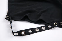 Load image into Gallery viewer, Punk short sleeveless T-shirt with string shoulder and eyelet on waist TW164 - Gothlolibeauty