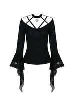 Load image into Gallery viewer, Gothic punk T-shirt with hollow-out and star theme on top TW165 - Gothlolibeauty