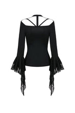 Load image into Gallery viewer, Gothic punk T-shirt with hollow-out and star theme on top TW165 - Gothlolibeauty