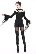 Load image into Gallery viewer, Gothic punk T-shirt with hollow-out and star theme on top TW165 - Gothlolibeauty