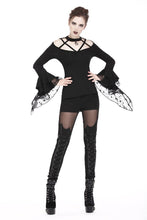 Load image into Gallery viewer, Gothic punk T-shirt with hollow-out and star theme on top TW165 - Gothlolibeauty