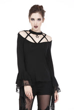Load image into Gallery viewer, Gothic punk T-shirt with hollow-out and star theme on top TW165 - Gothlolibeauty
