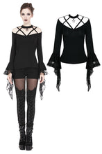 Load image into Gallery viewer, Gothic punk T-shirt with hollow-out and star theme on top TW165 - Gothlolibeauty