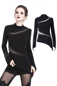 Gothic sexy lace hollow T-shirt TW174 - Gothlolibeauty