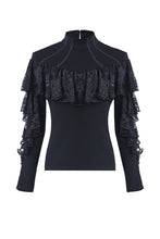 Load image into Gallery viewer, Punk lacey knitted T-shirt TW176 - Gothlolibeauty