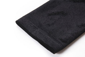 Punk side lace-up korean velvet T-shirt TW177 - Gothlolibeauty
