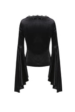Load image into Gallery viewer, Gothic velvet floral shoulder T-shirt with big sleeves TW183 - Gothlolibeauty