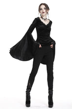 Load image into Gallery viewer, Gothic velvet floral shoulder T-shirt with big sleeves TW183 - Gothlolibeauty