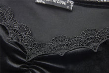 Load image into Gallery viewer, Gothic velvet floral shoulder T-shirt with big sleeves TW183 - Gothlolibeauty
