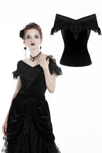 Load image into Gallery viewer, Gothic velvet short sleeves T-shirt TW185 - Gothlolibeauty