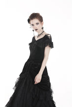 Load image into Gallery viewer, Gothic velvet short sleeves T-shirt TW185 - Gothlolibeauty
