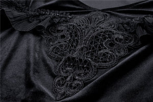 Gothic velvet short sleeves T-shirt TW185 - Gothlolibeauty
