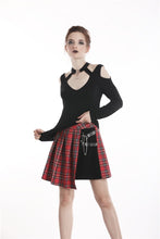 Load image into Gallery viewer, Punk off-shoulder heart neck T-shirt TW194 - Gothlolibeauty