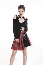 Load image into Gallery viewer, Punk off-shoulder heart neck T-shirt TW194 - Gothlolibeauty