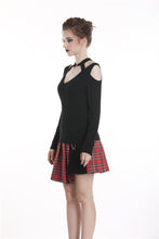Load image into Gallery viewer, Punk off-shoulder heart neck T-shirt TW194 - Gothlolibeauty