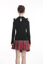 Load image into Gallery viewer, Punk off-shoulder heart neck T-shirt TW194 - Gothlolibeauty