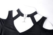 Load image into Gallery viewer, Punk off-shoulder heart neck T-shirt TW194 - Gothlolibeauty