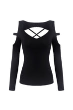 Load image into Gallery viewer, Punk Black daily long sleeves women T-shirt TW206 - Gothlolibeauty