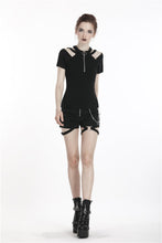 Load image into Gallery viewer, Punk zipper short sleeve T-shirt TW208 - Gothlolibeauty