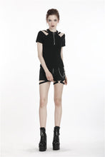 Load image into Gallery viewer, Punk zipper short sleeve T-shirt TW208 - Gothlolibeauty
