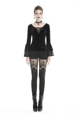 Load image into Gallery viewer, Gothic velvet T-shirt with long sleeves TW215 - Gothlolibeauty