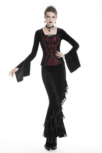 Gothic victorian Black and red T-shirt TW216 - Gothlolibeauty