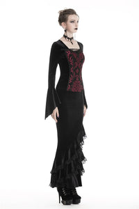 Gothic victorian Black and red T-shirt TW216 - Gothlolibeauty