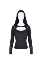 Load image into Gallery viewer, Punk rock hooded long sleeves top T-shirt  TW236 - Gothlolibeauty