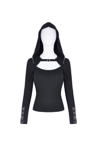 Punk rock hooded long sleeves top T-shirt  TW236 - Gothlolibeauty