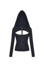 Load image into Gallery viewer, Punk rock hooded long sleeves top T-shirt  TW236 - Gothlolibeauty