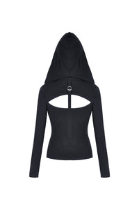 Punk rock hooded long sleeves top T-shirt  TW236 - Gothlolibeauty